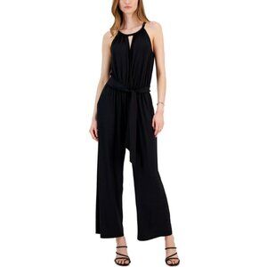 JPR STUDIO Women's Black Stretchy Tie-Waist Halter Jumpsuit NWT
